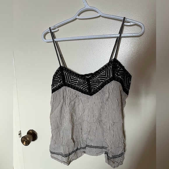 American Eagle Embroidered Striped Top - Picture 1 of 5